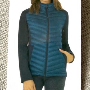 32 Degrees NWT Slimming Figure Flattering Design Puffer Jacket Blue & Black WARM